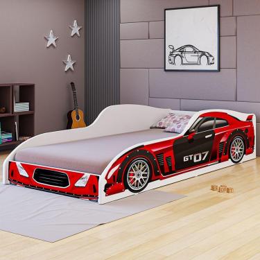Imagem de Cama Solteiro Carro Gt MDF Reforçado Moderna Vermelho