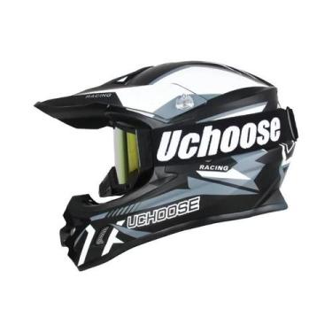 Imagem de Capacete De Motocross Para Corrida Off-Road Certificado DOT Com Óculos