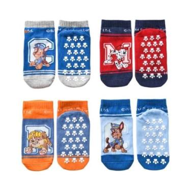 Imagem de Meias De Algodão Antiderrapantes Para Crianças 4 Pares Paw Patrol Chas