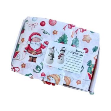 Imagem de Papel De Seda Com Padrão De Natal Papai Noel E Árvore De Natal, Pacote