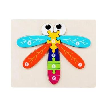 Imagem de Quebra-cabeça Educacional 3D De Madeira Com Animais, Brinquedo De Apre