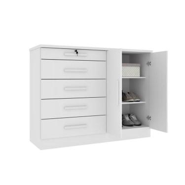 Imagem de Cômoda De Quarto Istambul 2 Portas E 5 Gavetas Neve - Tcil Móveis