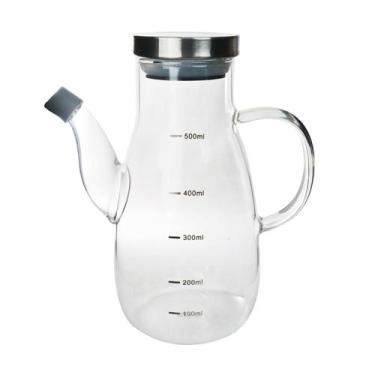Imagem de Galheteiro de vidro com tampa de metal bold 500ml - Genérica