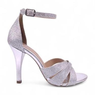 Imagem de Sandália Salto Alto Com Tiras Cruzadas Fecho Em Fivela-Feminino