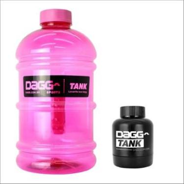 Imagem de Kit Galão Água Dagg Tank 2,2 Litros e Porta Suplemento Dagg Tank Whey Comprimidos Portátil-Unissex