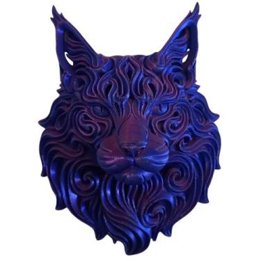 Imagem de Decoração de Parede Cara de Gato Ecológica - Meu Shop BR, Azul com Ame