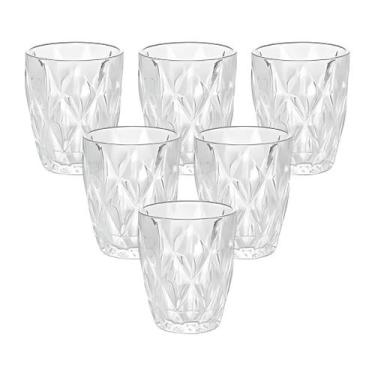 Imagem de Conjunto 6 Copos de Vidro Diamond 270ml Design Sofisticado, Base Refor
