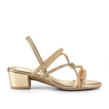 Imagem de Sandália Pink Cats Infantil de Salto Bloco Metalizada V4771-Feminino