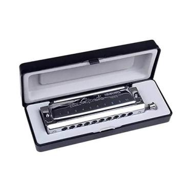 Imagem de Harmônica Cromática Em Dó Com 10 Furos E 40 Tons Intercambiáveis Para 