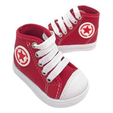 Imagem de Tênis Sapatinho Infantil Cano Alto Star Vermelho, 17