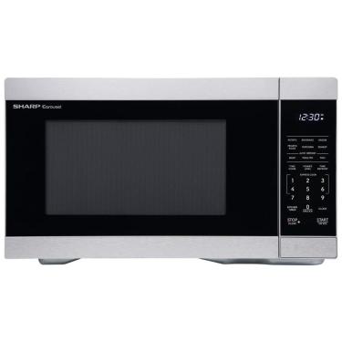 Imagem de Forno Micro-ondas de Bancada SHARP com Prato Giratório Removível de 31.5 cm, 1000 Watts, 31,15 litros, Aço Inoxidável