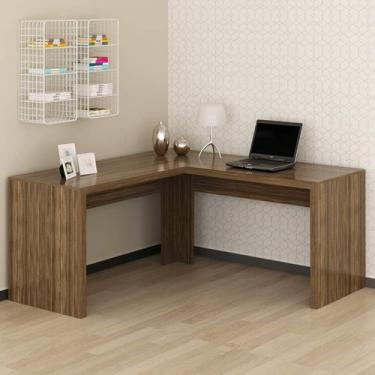 Imagem de Mesa Escrivaninha de Canto 157,3x157,3cm ME4116 Tecnomóbili, Nogal