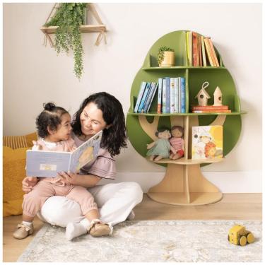 Imagem de Estante infantil em formato de árvore Guidecraft Kids Tree Bookshelf verde com 6 prateleiras 107cm