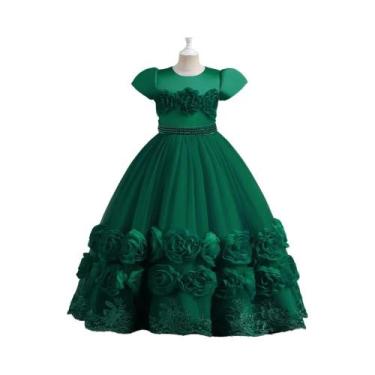 Imagem de Vestido De Princesa Com Flores Para Meninas, Vestido De Festa De Natal