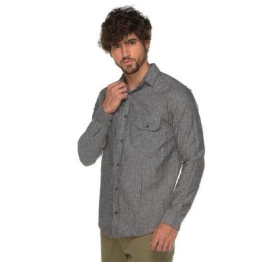 Imagem de Camisa Social Manga Longa Slim Masculino Linho Lisa Jovem - TEODORO, P