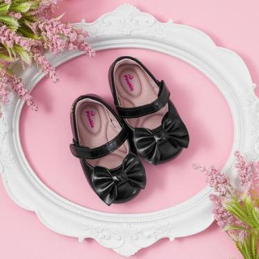 Imagem de Sapatilha Bebê Pinokio Com Laço - Festa, Batizado E Dia A Dia, Preto, 