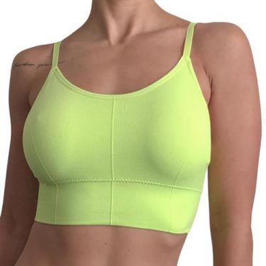 Imagem de Top Com Bojo Removível Alça Fina Super Confortável Academia COR:LARANJ