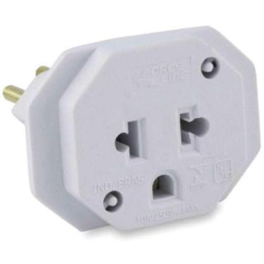 Imagem de Adaptador para Tomada Universal 2p+T Bivolt Branco - FORCE LINE