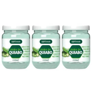 Imagem de Kit 3 Baba de Quiabo para Cabelo Hidratação e Brilho Contra Danos 220m