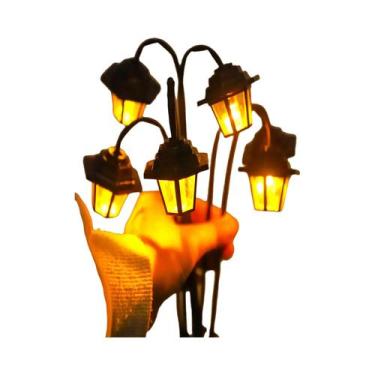 Imagem de Lanterna Decorativa Solar Retro Com 6 LEDs Em Forma De Luminária De Ja