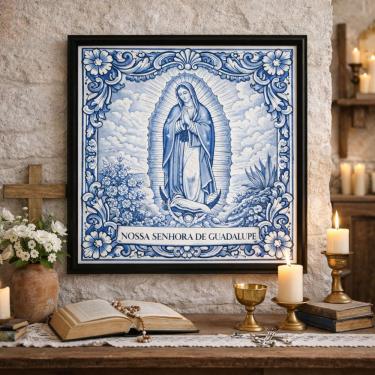Imagem de Quadro Nossa Senhora De Guadalupe  33x33cm Mold Preta