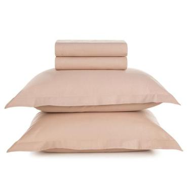 Imagem de Jogo Lençol Queen Karsten 200 Fios 100 Algodão Percal 4 peças Dobra Fe