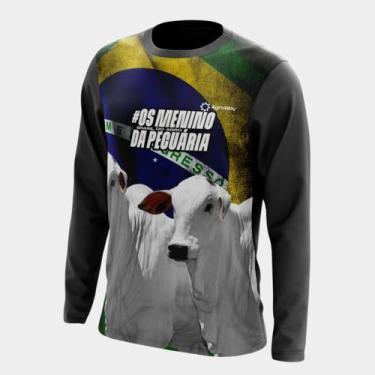 Imagem de Camisa Agro Masculina Gola Redonda Manga Longa Proteção Uv Zíper Colhe
