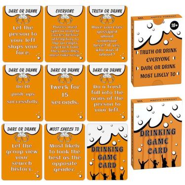 Imagem de Jogo de cartas Party Card Game Truth or Drink 50 Dare Challenge Cards