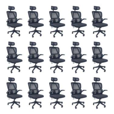 Imagem de Kit 15 Cadeiras De Escritório Oficial Legacy Preto - Oficial Webshop