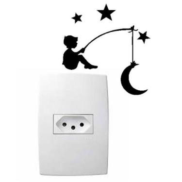 Imagem de Adesivo interruptor tomada parede menino lua e estrelas - LD Loja, Pre
