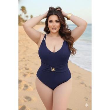 Imagem de Maiô Plus Size Texturizado com detalhe na cintura GG 46/50 - Dita Bras