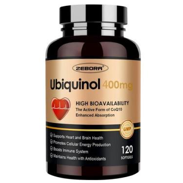 Imagem de Suplemento ZEBORA Ubiquinol CoQ10 400mg Softgels com vitamina C