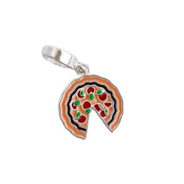 Imagem de Pingentes Berloques Comidas Prata 925 Legitima, Berloque Pizza Friends