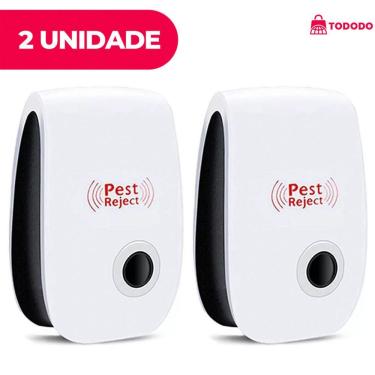 Imagem de Repelente Eletrônico Ultrassônico Kit 4 para Moscas Pernilongos Baratas Morcegos e Ratos Bivolt Branco OEM