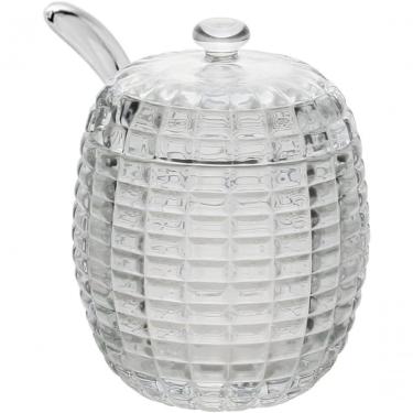 Imagem de Meleira de Cristal Tress para Mel com Tampa e Pegador para Mesa Transparente Lyor