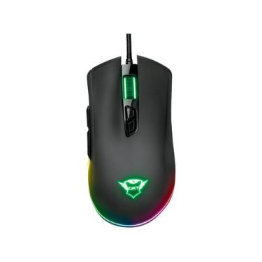 Imagem de Mouse Gamer RGB Trust Óptico 15000DPI 7 Botões - GXT 900 Qudos, Preto