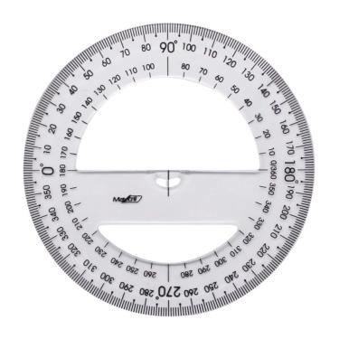 Imagem de Transferidor 360° Maxcril Premium Maxcril Cristal com Escala de 360 Graus para Medições Precisas 15CM 1 Unidade