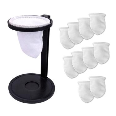 Imagem de Mini Coador de Café de Pano Individual Chá Suporte Mariquinha para Dose Única em Algodão com Suporte