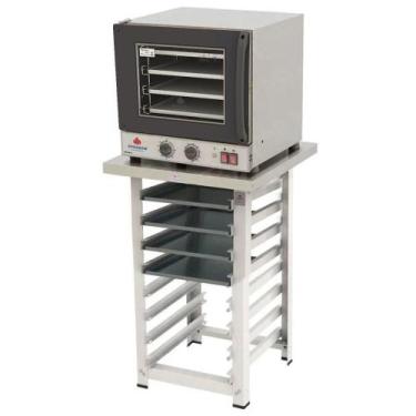 Imagem de Kit - Forno Turbo Elétrico Fast Oven PRP-004 220V Preto + Bancada MES-
