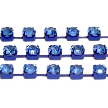 Imagem de Corrente Ss29 - Pedra Light Safira, Banho Azul - BM Strass