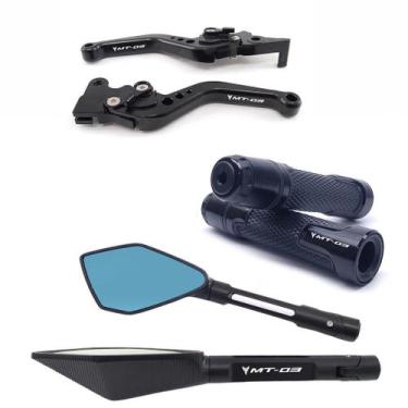 Imagem de Kit Manete Manopla Retrovisor MT-03 16 a 24 Gravado a laser - NoBrand,