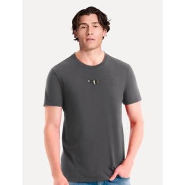 Imagem de Camiseta Ellus Masculina Cotton Fine Easa Disruption Classic Cinza Chumbo-Masculino