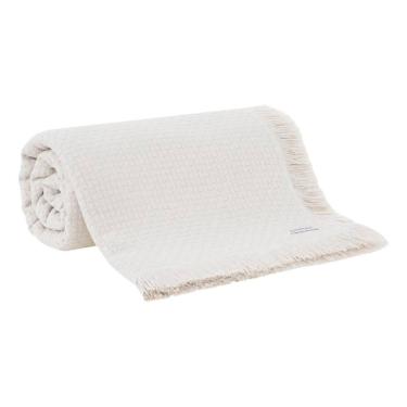 Imagem de Colcha Manta Cama Sofá Buddemeyer In Design Solteiro Bege C/ Franja