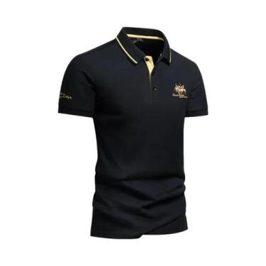 Imagem de Camisas Polo Masculinas De Verão Leves E Respiráveis Com Bordado, Cami