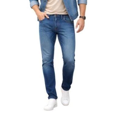 Imagem de Calça Jeans Masculina Dudalina Slim Azul Médio - 180237-Masculino