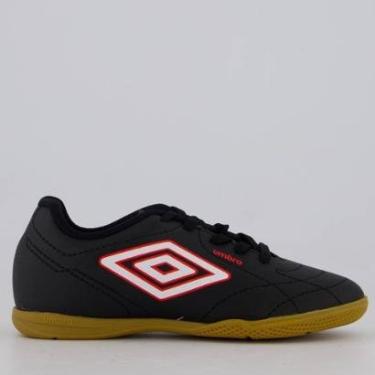 Imagem de Chuteira Umbro Class Footballer Futsal Juvenil Preta e Branca-Unissex