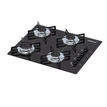Imagem de Fogão Cooktop Gás Chamalux 4 Bocas Ultra Chama Preto, Preto