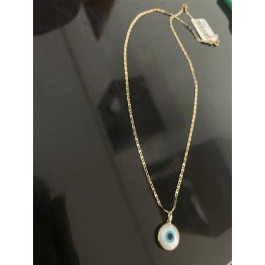Imagem de Colar em ouro 18k modelo piastrine com pingente de olho grego, 250g