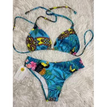 Imagem de Biquíni com Bojo Estampado Cortininha Feminino - O Por do Sol, M