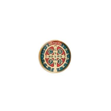 Imagem de Botton Medalha São Bento Católico - Proteção e Fé Religiosa - Aramon